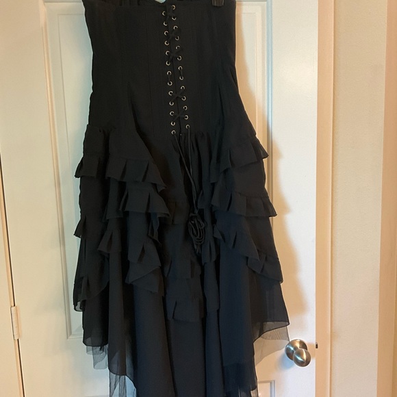 BURLESKA GOTHIC BEVERLY VAMPIRE WEDDING PROM VICTORIAN BLK  CORSET Size 32 - Picture 6 of 12